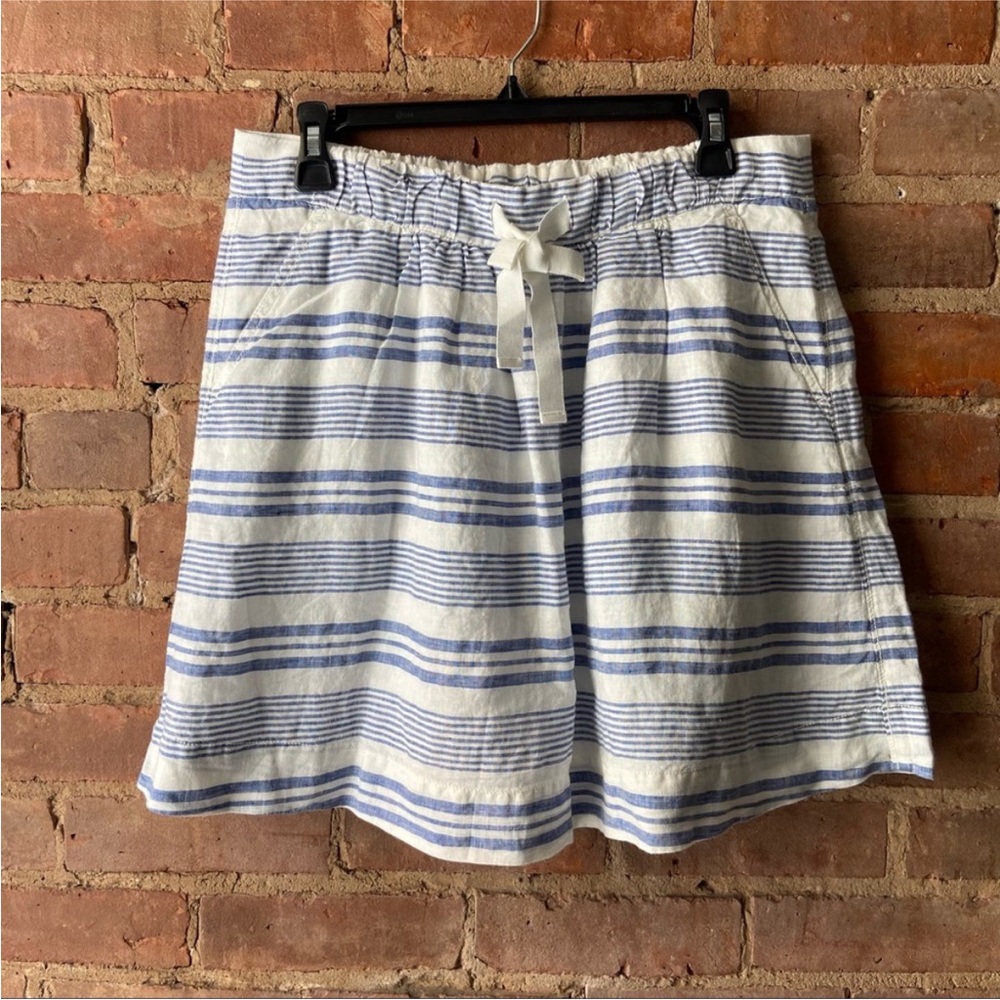 J. Crew Striped Linen Drawstring Shorts